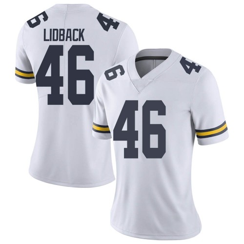 Alexander Lidback Michigan Wolverines Women's NCAA #46 White Limited Brand Jordan College Stitched Football Jersey WEJ1454XF